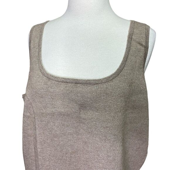 Tahari Sweater Tank Top Size 1X Tan - Picture 4 of 6